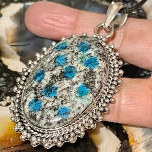 Raindrop K2 Azurite Granite Pendant 2 1/2”
